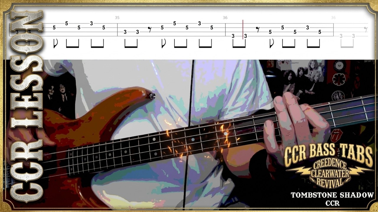 Tombstone Shadow by CCR - Bass Cover with Tabs Play-Along