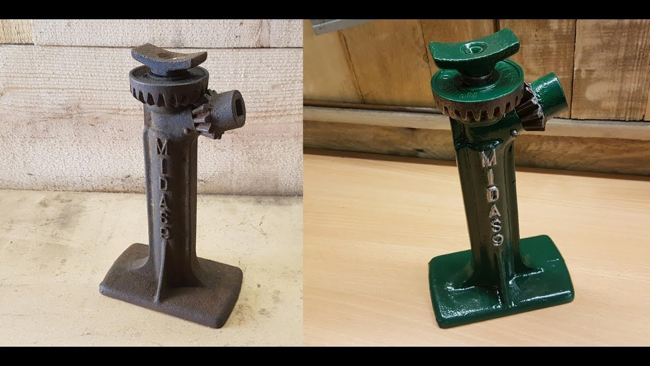 1930s Vintage Rusty British Screw Type Bottle Jack Restoration