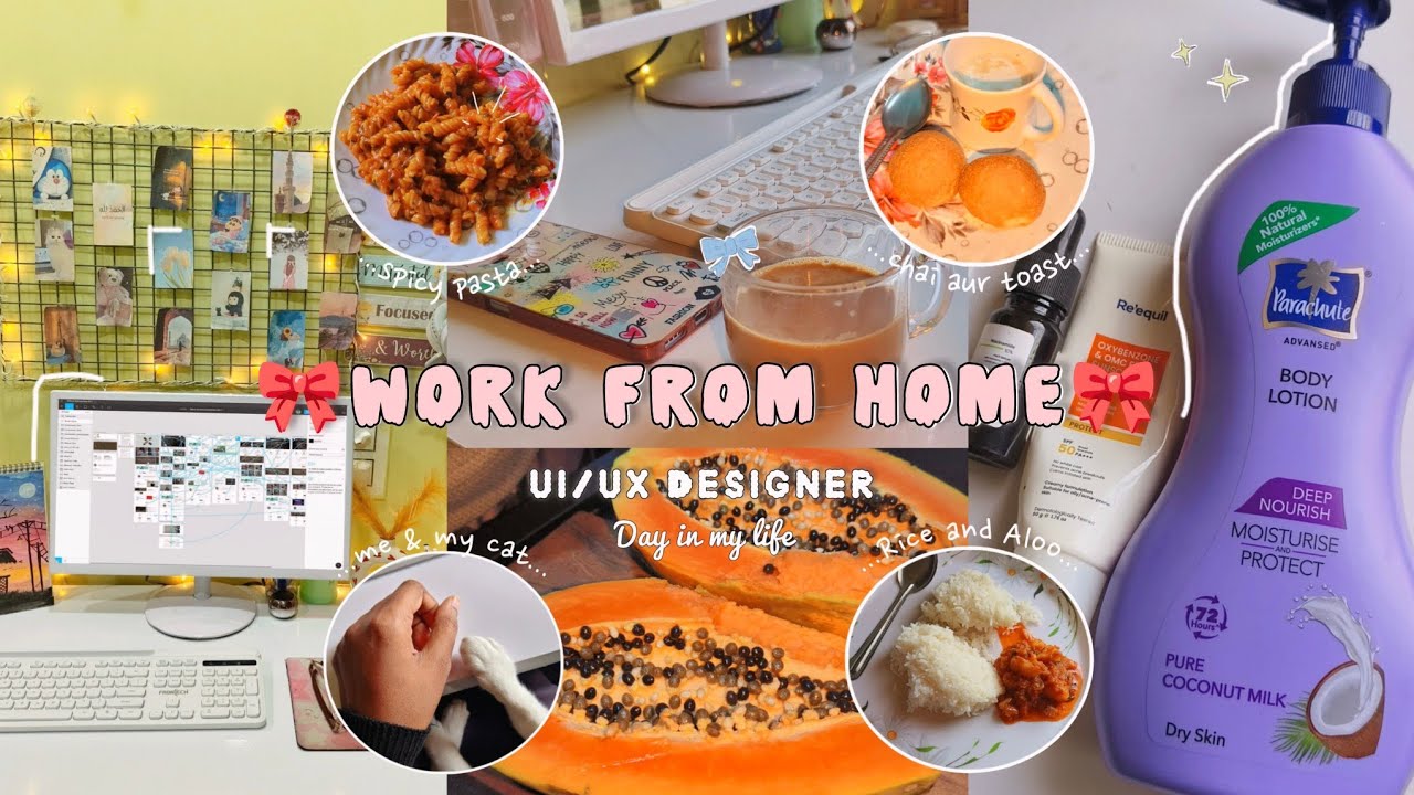 Realistic Work from home Routine👩🏻‍💻 | Aesthetic Vlog | life of UI UX Designer 🎀
