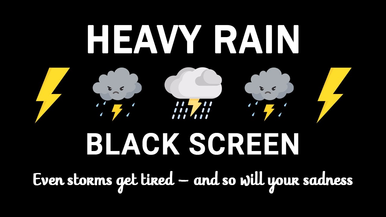 Soothing Thunderstorm Rain Sounds BLACK SCREEN | Deep Sleep and Tranquility