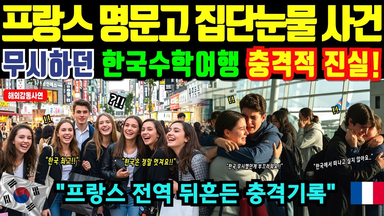 [해외감동사연]한국 수학여행 온 프랑스 교사 5일 만에 무릎 꿇은 이유에 프랑스 발칵, 한국 다녀온 프랑스 학생의 충격 고백