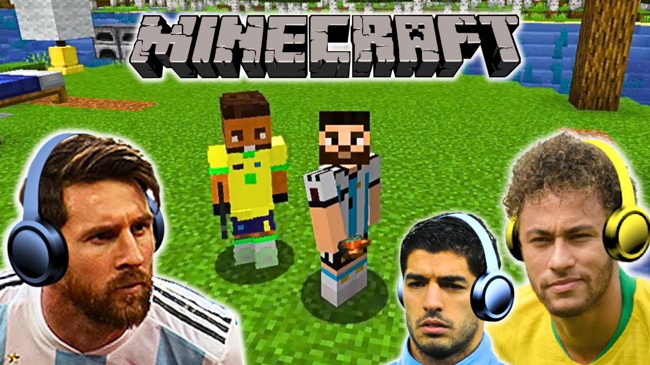 MSN plays MINECRAFT - Messi better than Ronaldo!