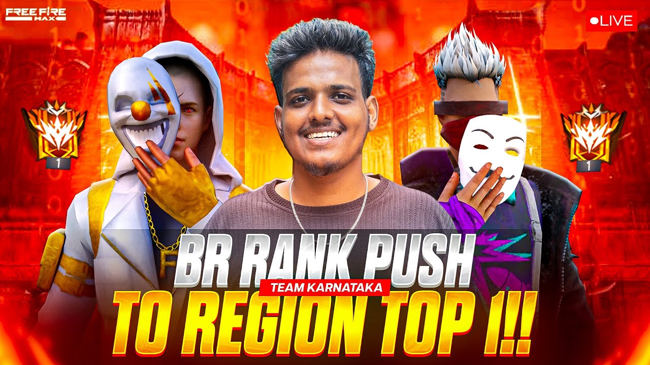 RANK PUSH TO KARNATAKA TOP 1🥵 FREE FIRE LIVE KANNADA