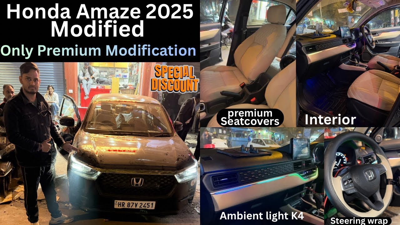 New Honda Amaze 2025 modified | Honda amaze 2025 premium SeatCovers and interior  amaze modification