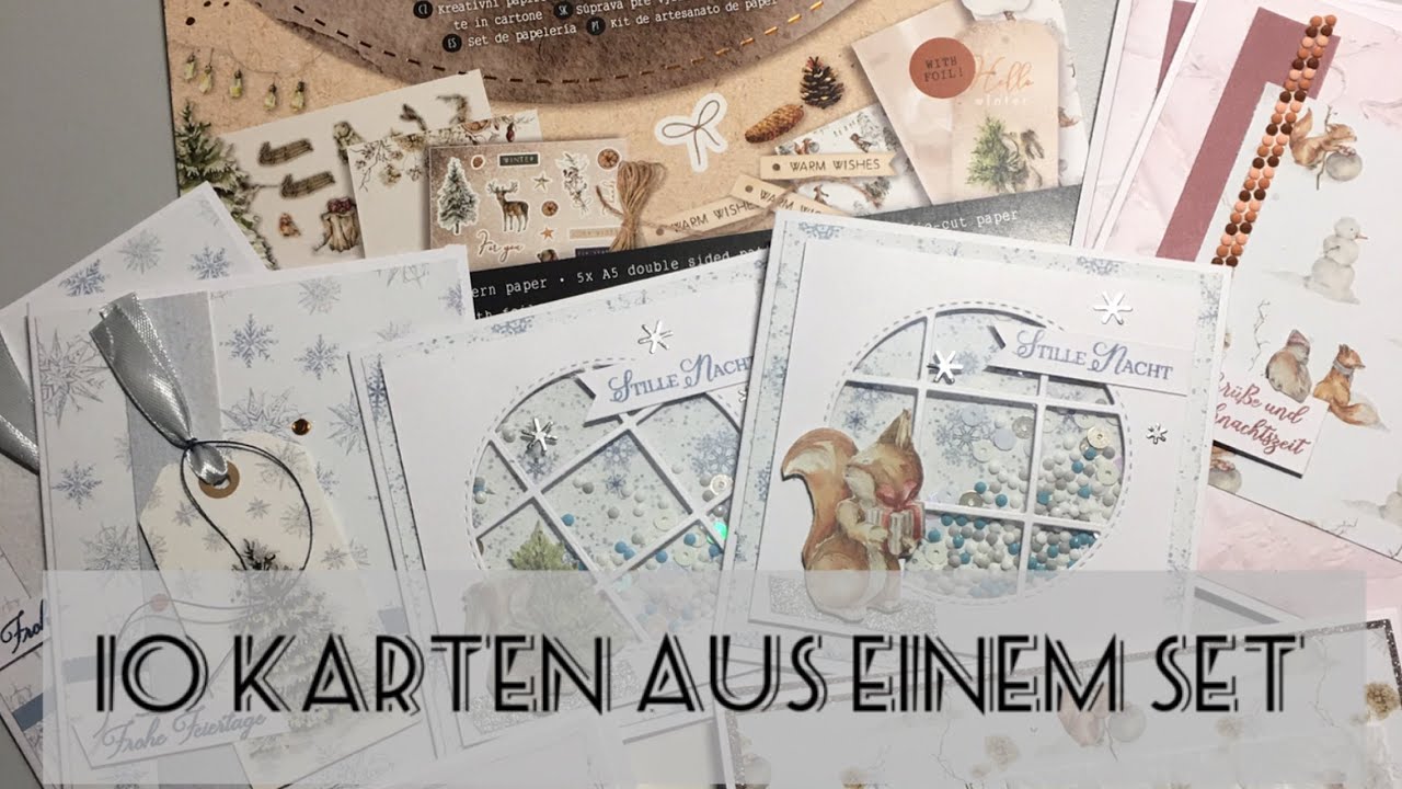 10 Karten aus einem Paper craft Set von Action