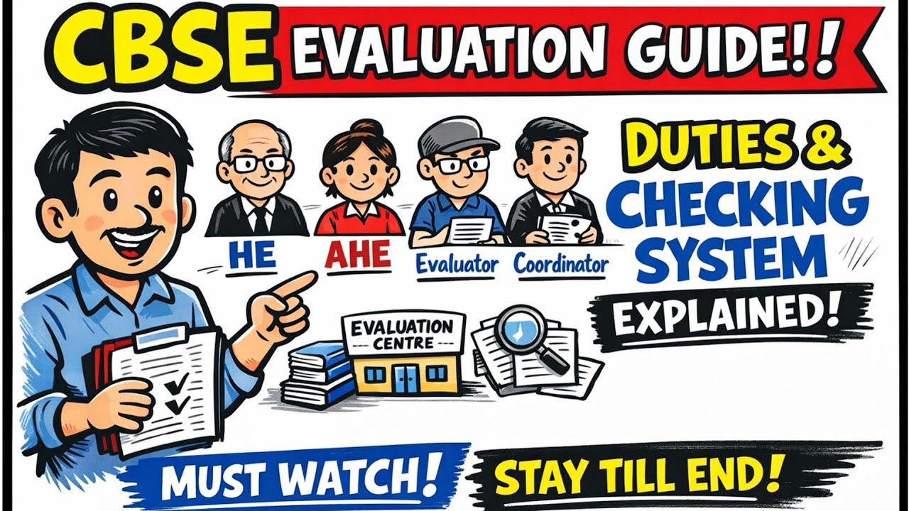CBSE Evaluation System Explained 2026 | Duties of HE, AHE & Evaluator #cbseevaluation #cbsechecking