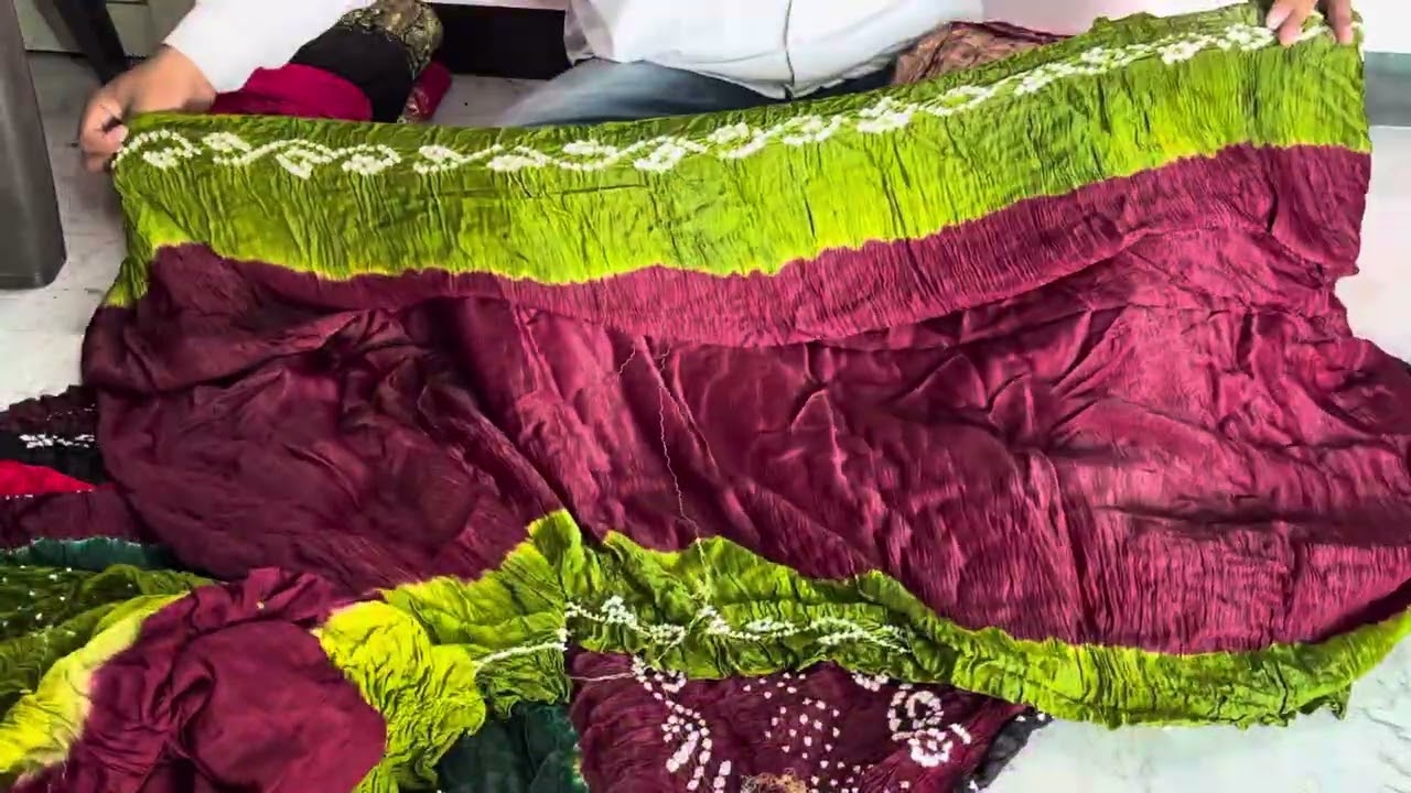 Modal gada pallu saree with bandhej tisu pallu