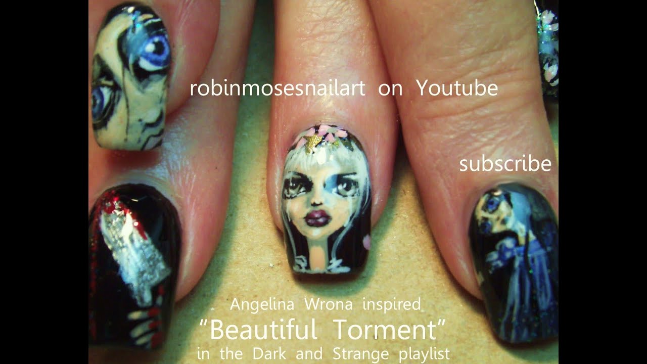 Nail Art | DIY Evil Doll Nails! Scary Nail Art design tutorial for Halloween