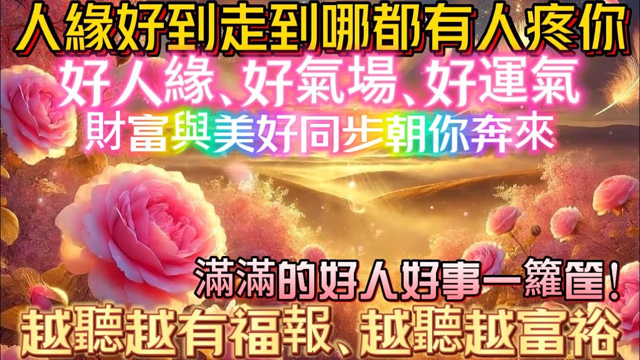 人緣好到走到哪都有人疼你｜好人緣、好氣場、好運氣｜財富與美好同步朝你奔來｜滿滿的好人好事一籮筐｜越聽越有福報、越聽越富裕｜吸引力法則調頻能量音樂