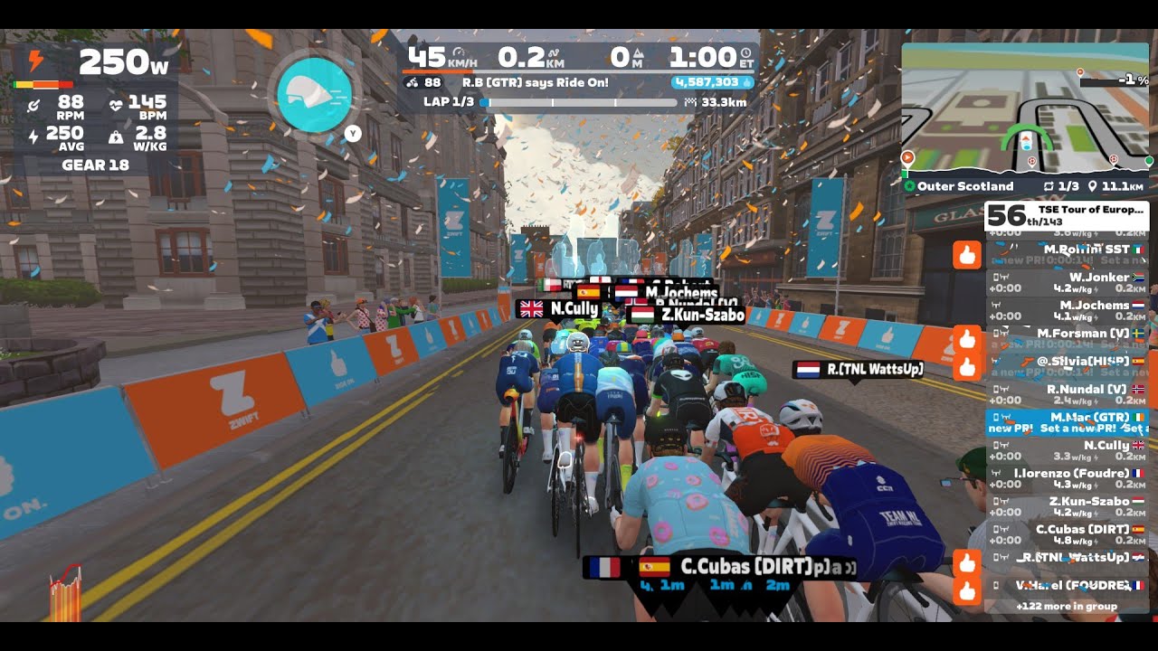 Zwift - Racing Up a Category ZRS 300-550 - TSE Tour of Europe - Outer Scotland