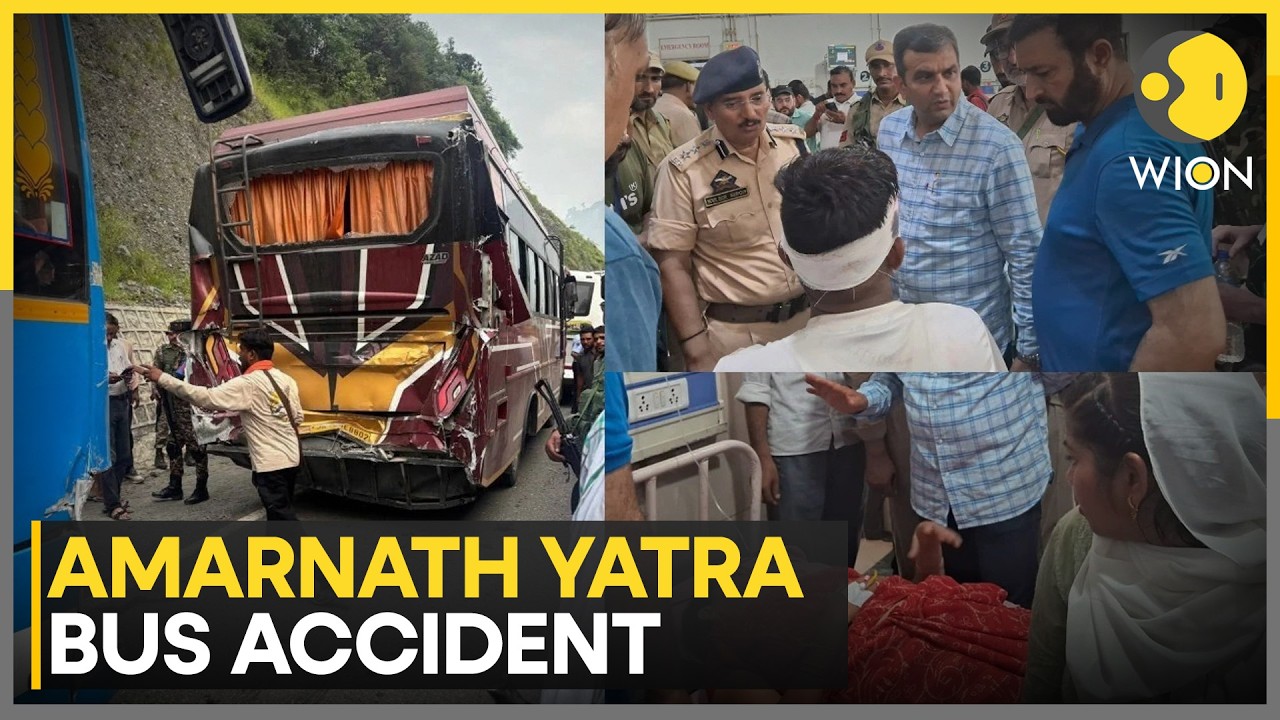 Amarnath Yatra Bus Accident: Bus Carrying Pilgrims Overturns In Ganderbal, J&K | WION