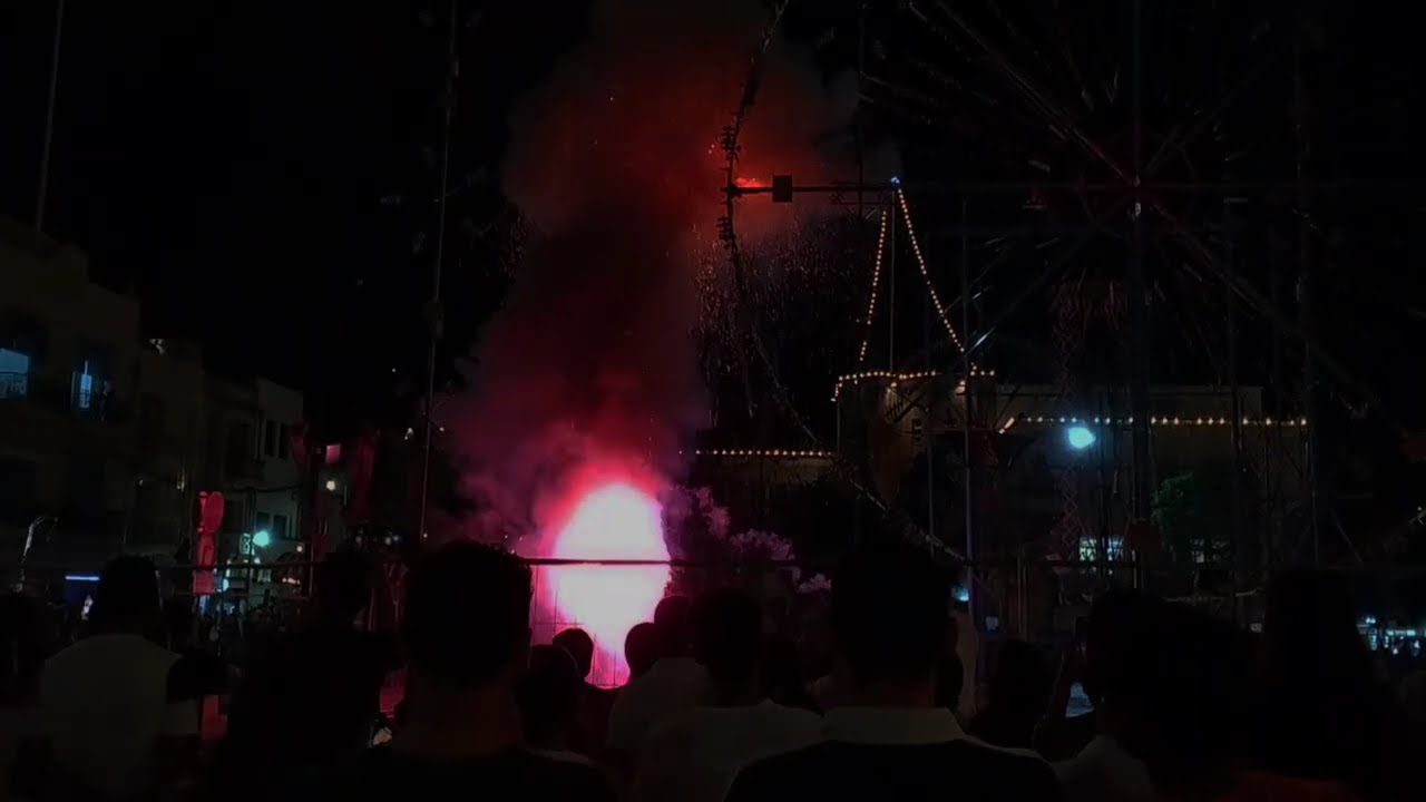 Fireworks at Mosta Rotunda Malta. 10 - 08 - 2024