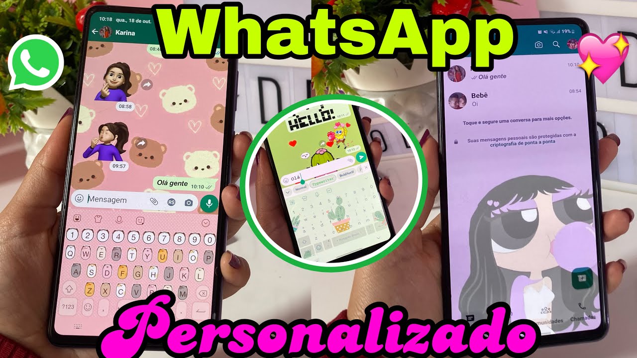 DICAS DE COMO PERSONALIZAR SEU WHATSAPP| teclado,wallpaper transparente e novos teminhas
