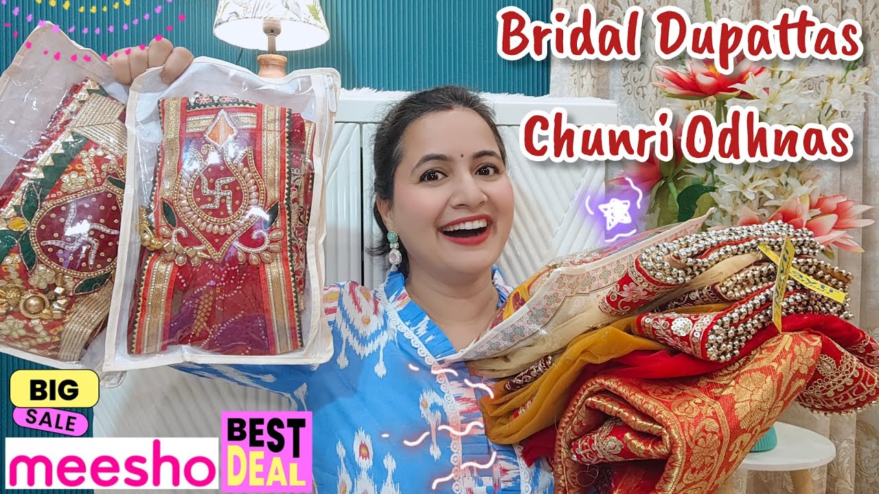 MEESHO Bridal Dupattas & Chunri Haul | Wedding Special Dupattas | Meesho Dupatta Haul | Neema