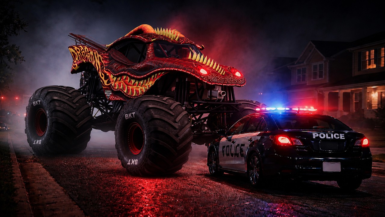 MONSTER TRUCKS VS Police Epic Mayhem #098 - BeamNG Monster Truck Crashes