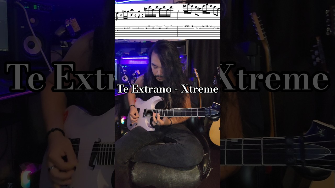 Te Extrano - Xtreme guitar cover with tabs. #bachata #guitarcover #musica #metalhead #tutorial