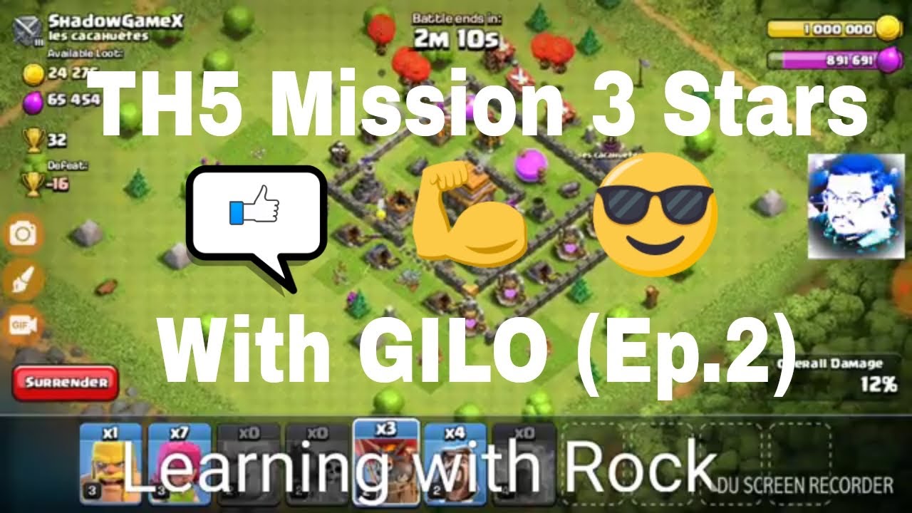 Beginner's Guide to CoC, Maxing Town Hall 5 Faster, TH5 Mission 3 Stars with GILO (Ep.2)