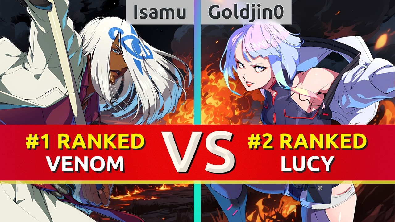 GGST 2.00 ▰ Isamu (#1 Ranked Venom) vs Goldjin0 (#2 Ranked Lucy). High Level Gameplay
