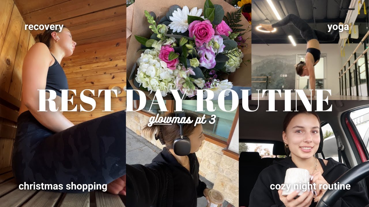REST DAY ROUTINE: recovery yoga + sauna, christmas shopping + resetting for a new week!