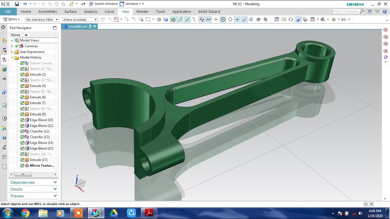 NX CAD # tutorial 7.7 # connecting Rod #Solid Modeling
