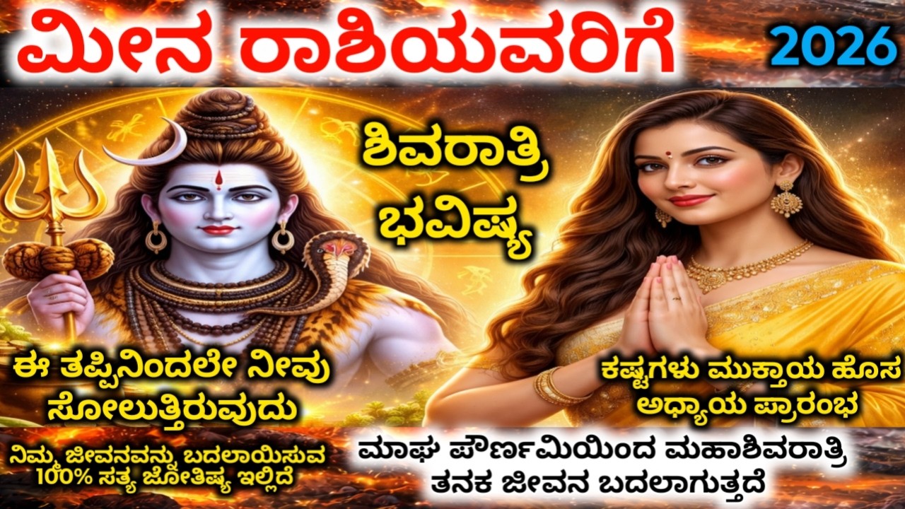 ಮೀನ ರಾಶಿ :  ಫೆಬ್ರವರಿ 13–19 ಈ 4 ದಿನಗಳು ನಿಮ್ಮ ಜೀವನ ತಿರುವು | ತಪ್ಪು ಮಾಡಿದ್ರೆ ನಷ್ಟ | ದೇವರ ಸೂಚನೆ | Meena