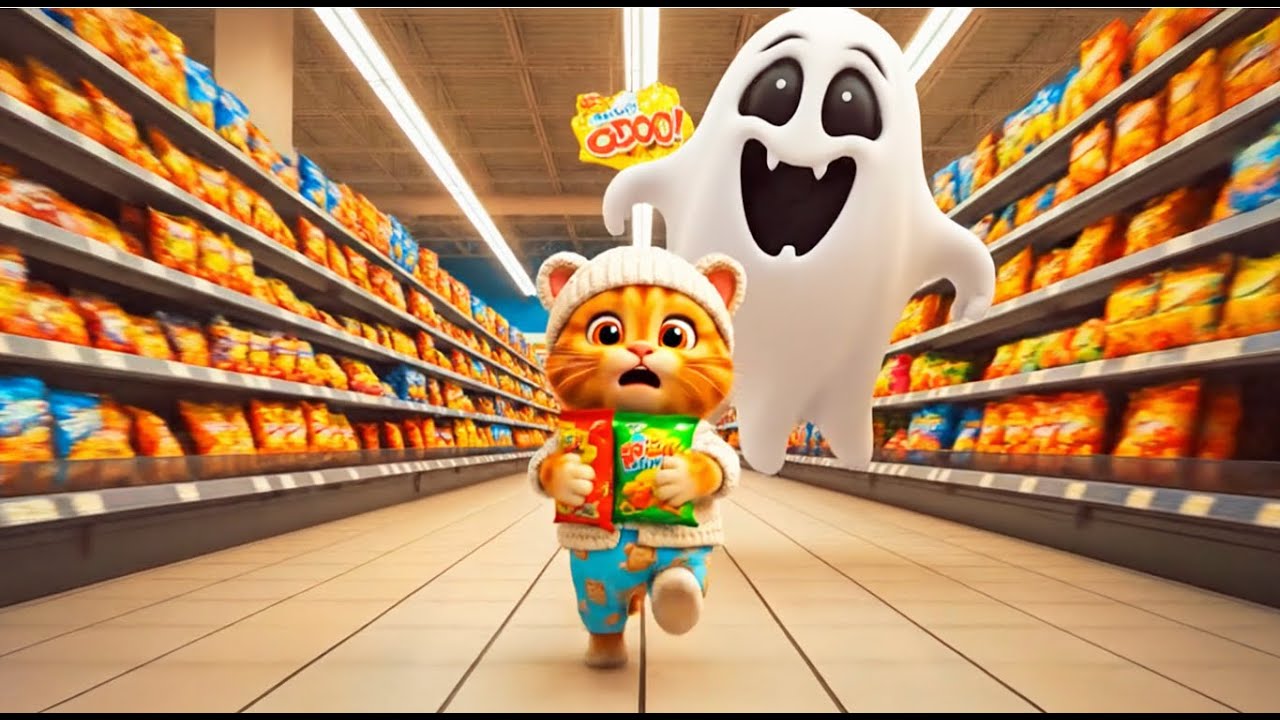 Ginger Kitten Meets a Ghost at the Convenience Store! 👻🐾 Mama Cat to the Rescue! 😂💕
