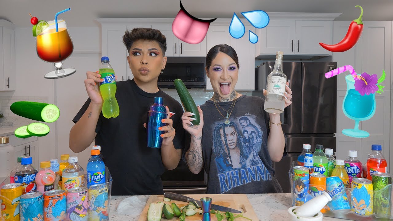 making EXOTIC hot girl summer drinks!!! 🥒🌶👽👅💦