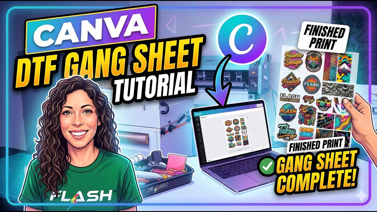DTF Basics: How to Set Up a DTF Gang Sheet in Canva | Beginner Tutorial for DTF Transfers