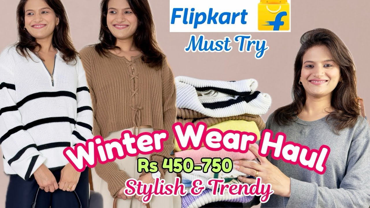 Winter Wear Haul l Flipkart Winter Wear l Winter Outfit Ideas l Sweaters, Cardigan & Pullovers