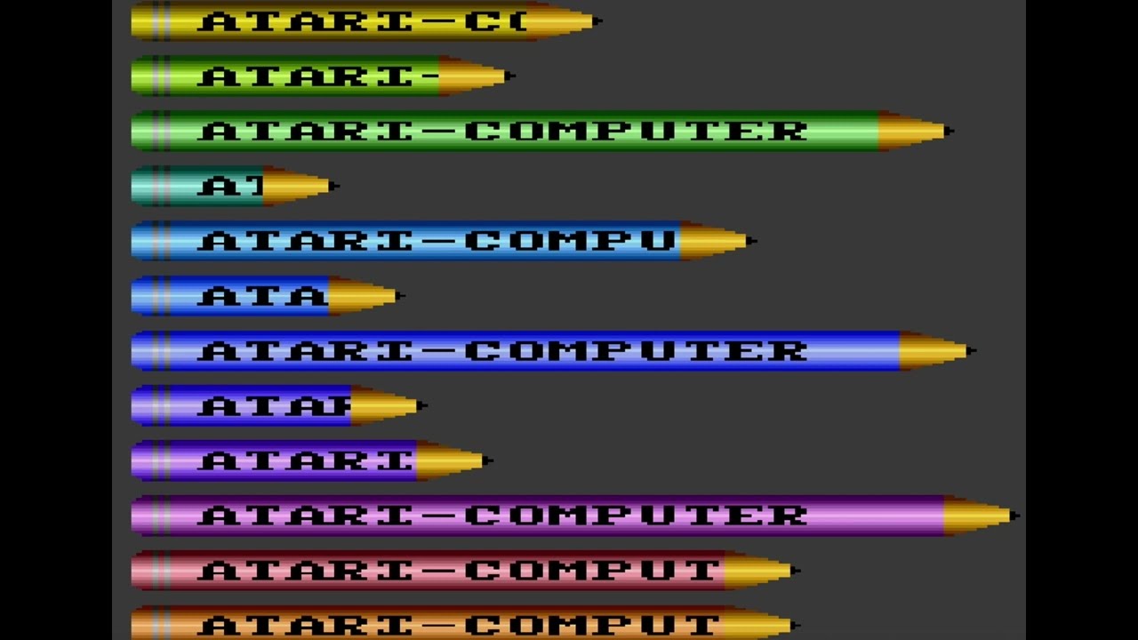 Atari 8-bit:- an impressive DEMO shows off colors and POKEY music