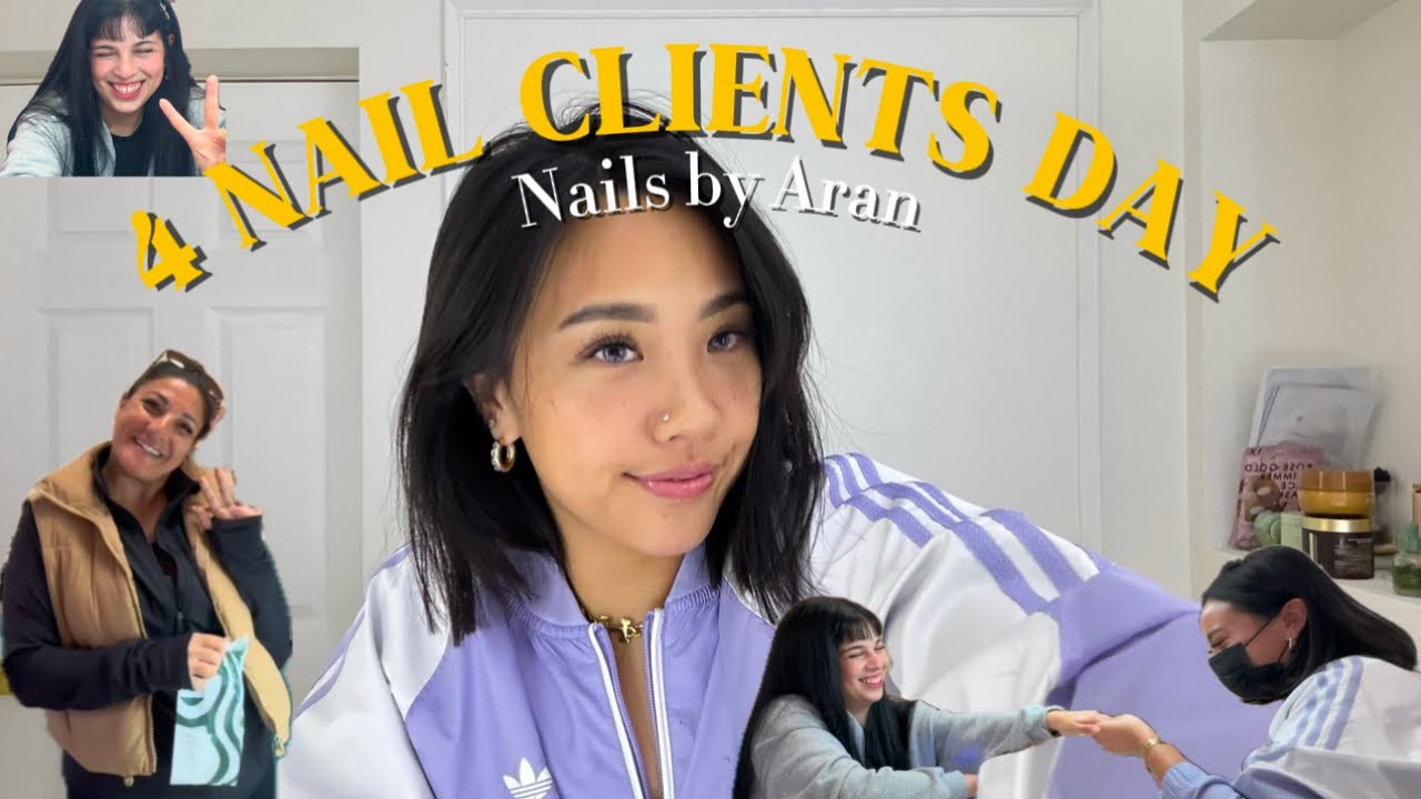 4 NAIL CLIENTS DAY WITH ME 🤍 how is she doing it ?