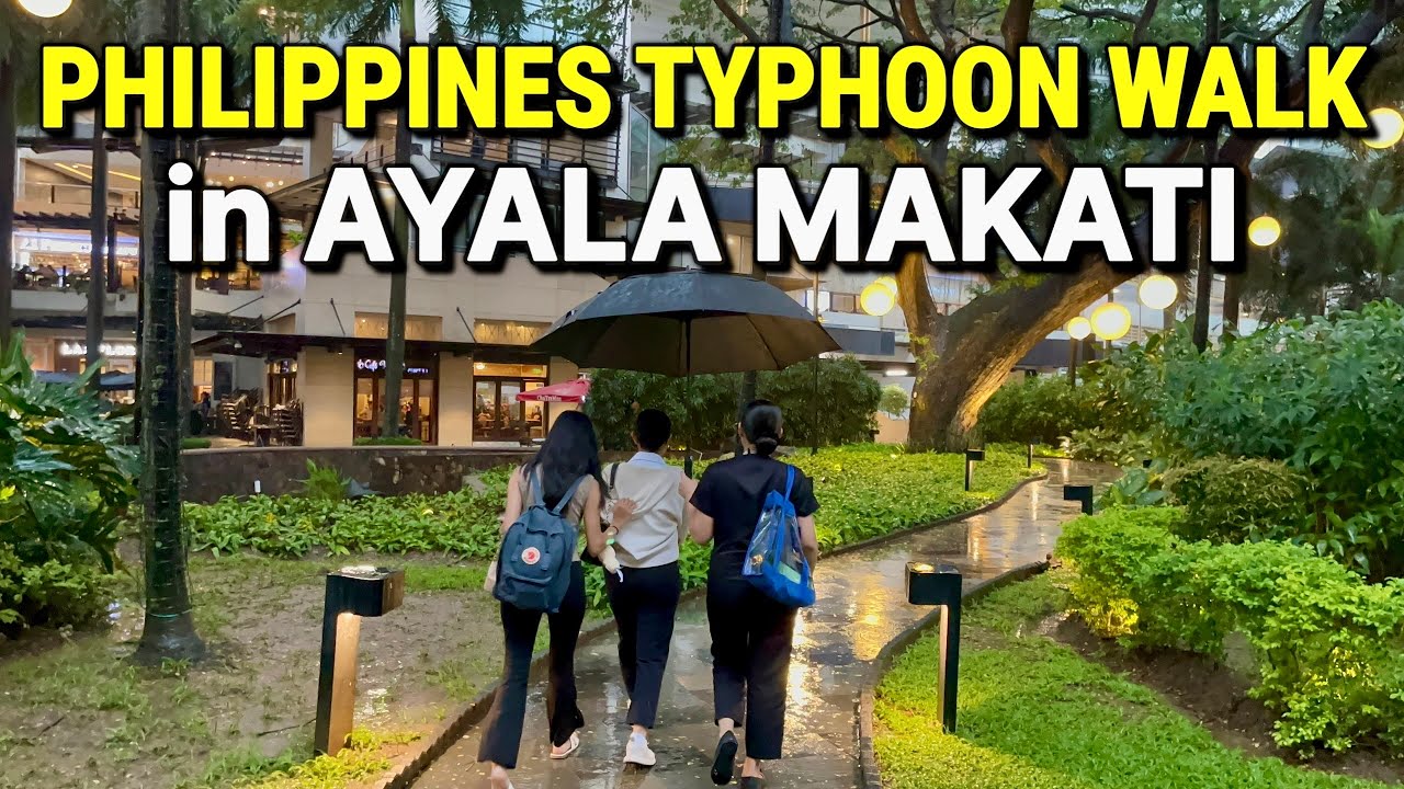 PHILIPPINES TYPHOON WALK in MAKATI! 🇵🇭 Metro Manila Heavy Rain & Strong Winds! 2025 Walking Tour
