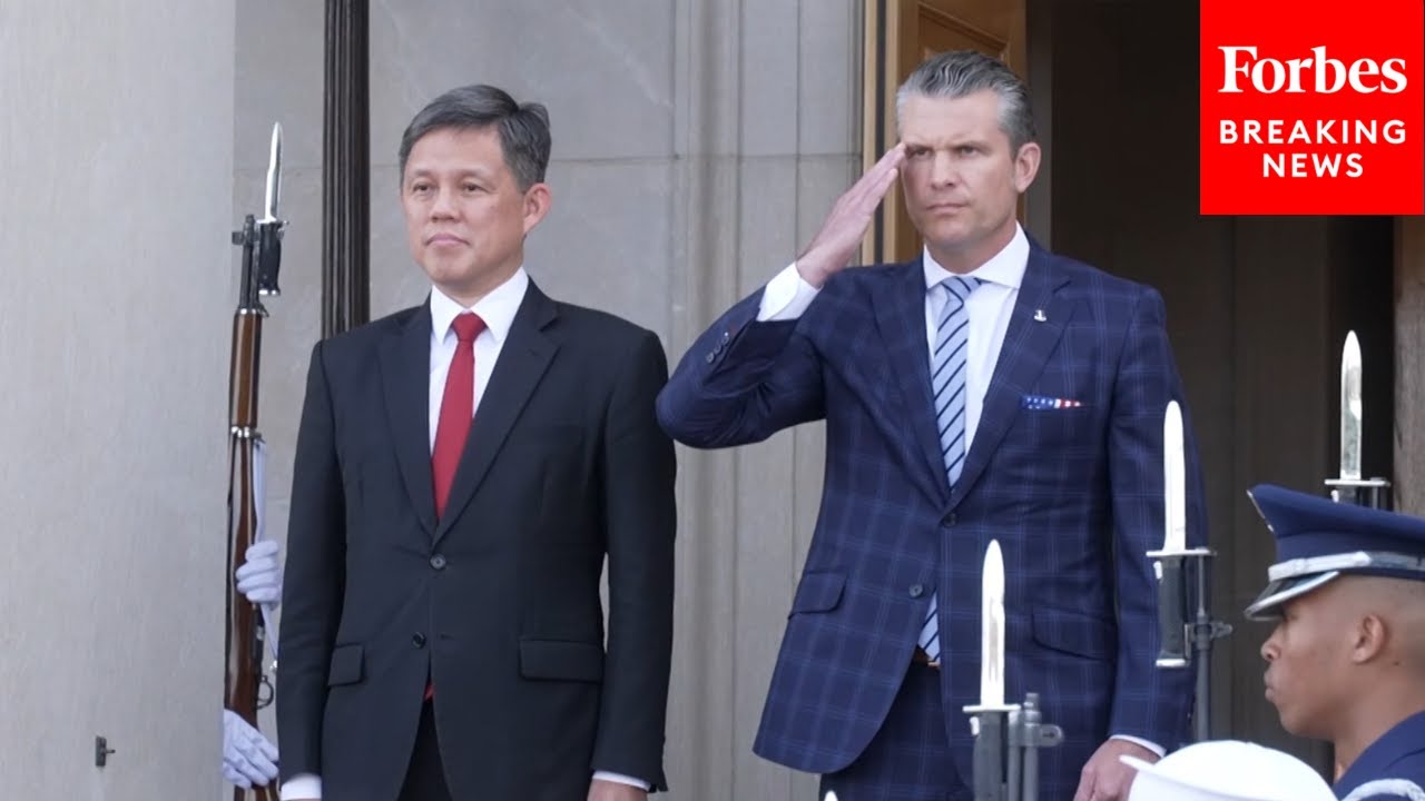 Secretary of Defense Pete Hegseth Welcomes Singapore's Defense Minister To The Pentagon