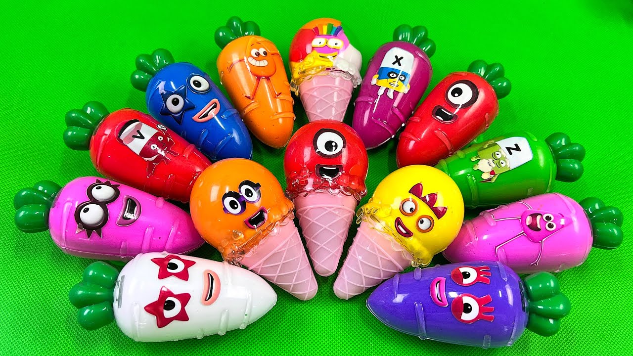 Finding Numberblocks with All CLAY inside Carrot, Ice Cream Cone,.. Coloring! Satisfying ASMR Videos