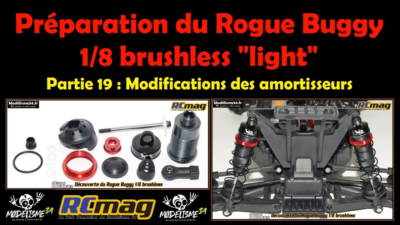 Préparation du Rogue Buggy 1/8 brushless light - Partie 19 réglages des amortisseurs