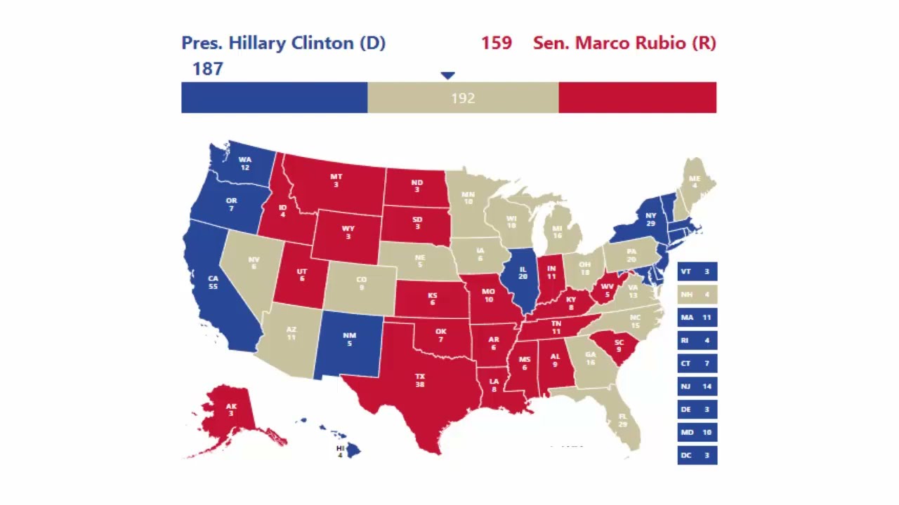 Alternate History 2020 Election Prediction - Pres. Hillary Clinton vs Marco Rubio