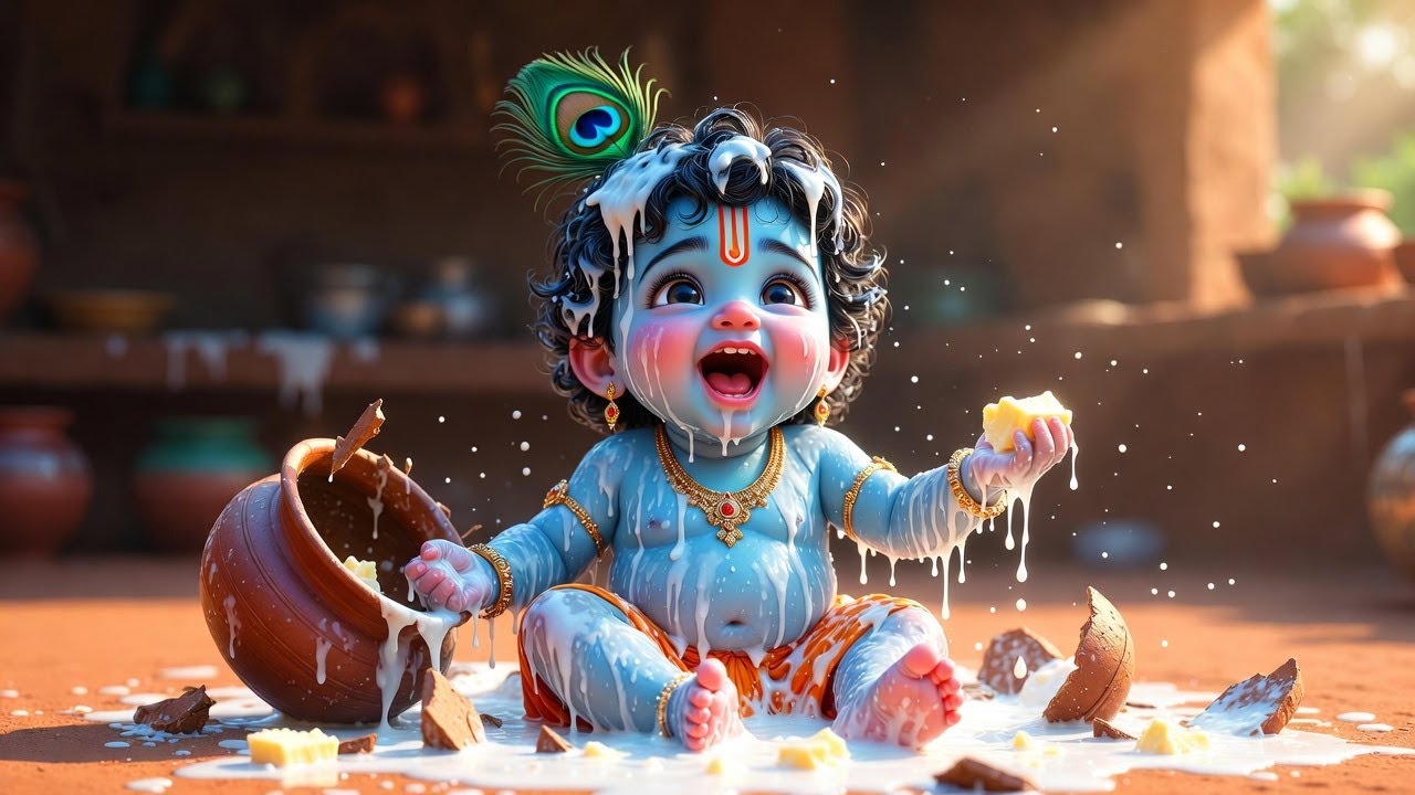 Achyutam Keshavam Krishna Damodaram अच्युतम केशवम | Popular Little Krishna Bhajan