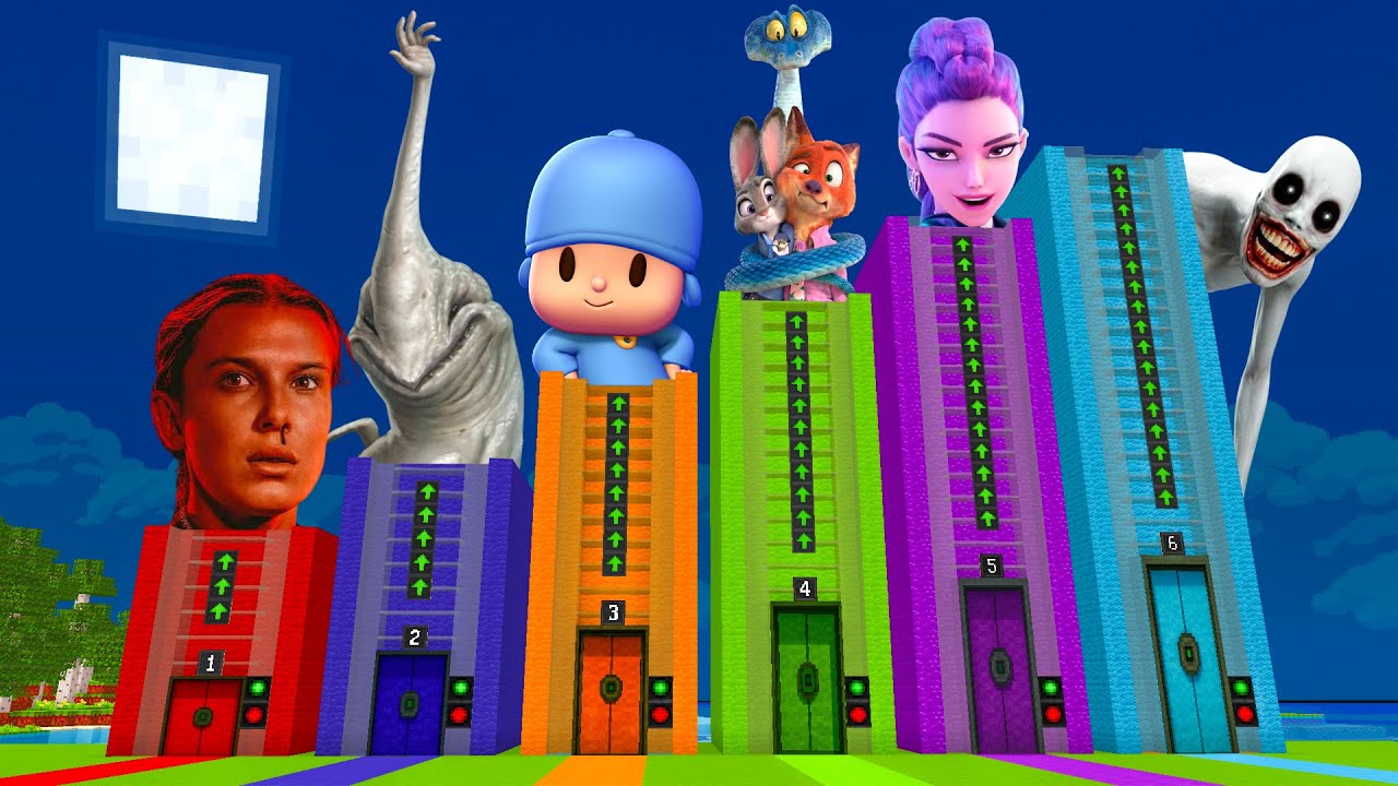 Ne CHOISISSEZ PAS le MAUVAIS ASCENSEUR sur MINECRAFT ! RUMI, ZOOTOPIE, STRANGER THINGS, POCOYO...