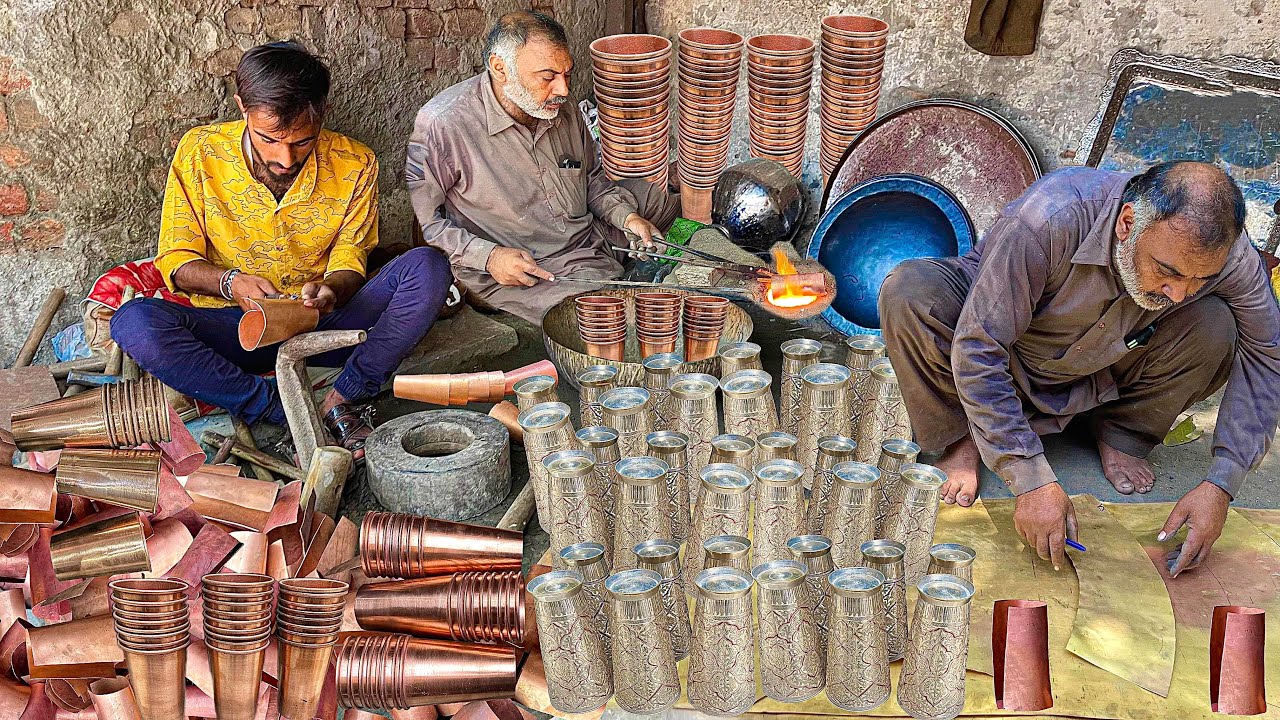 Fantastic Father & Son Manufacturing Of Copper Glass at Deepest Factory Mass Production