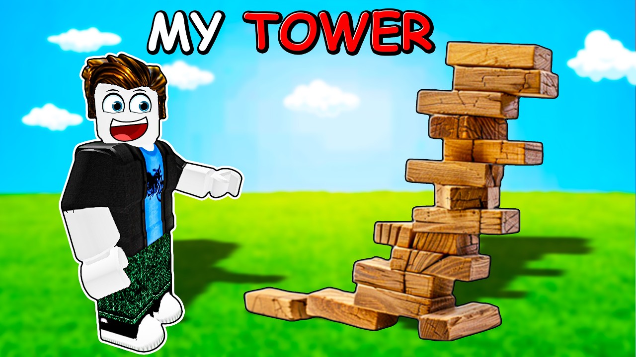 Дуэли в башне Дженга в Roblox...