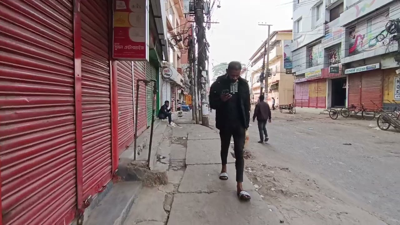  শীতের সকালে সিলেটের লালদীঘির পাড় | শান্ত ও কোলাহলমুক্ত রাস্তার ওয়াকিং ভিডিও