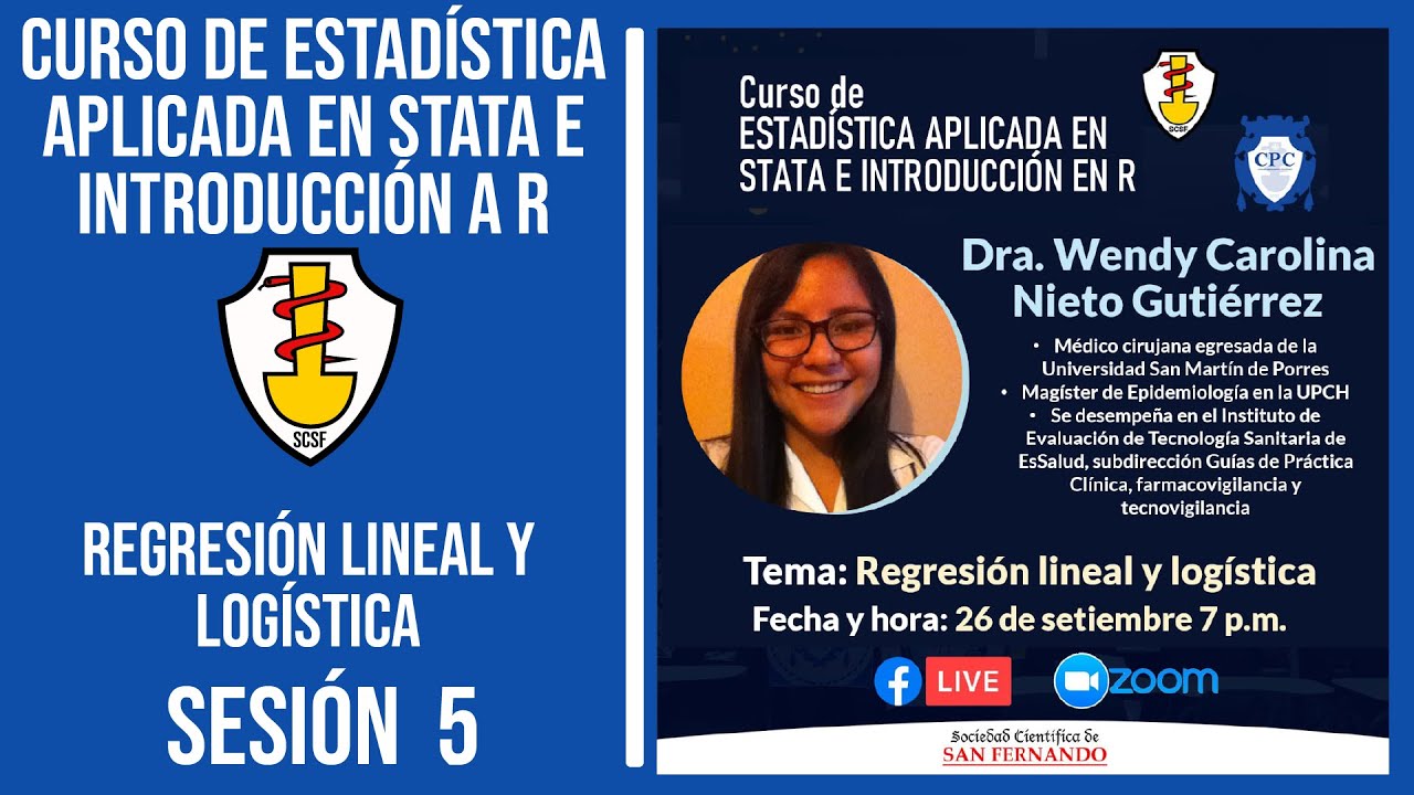 STATA & R - REGRESIÓN LINEAL Y LOGÍSTICA - Dra. Wendy Nieto Gutierrez