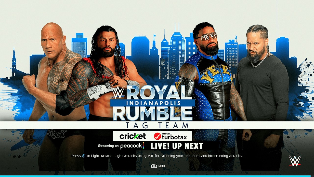 WWE 2K25 - Рок/Роман против Усо - Столкновение легендарных семей!