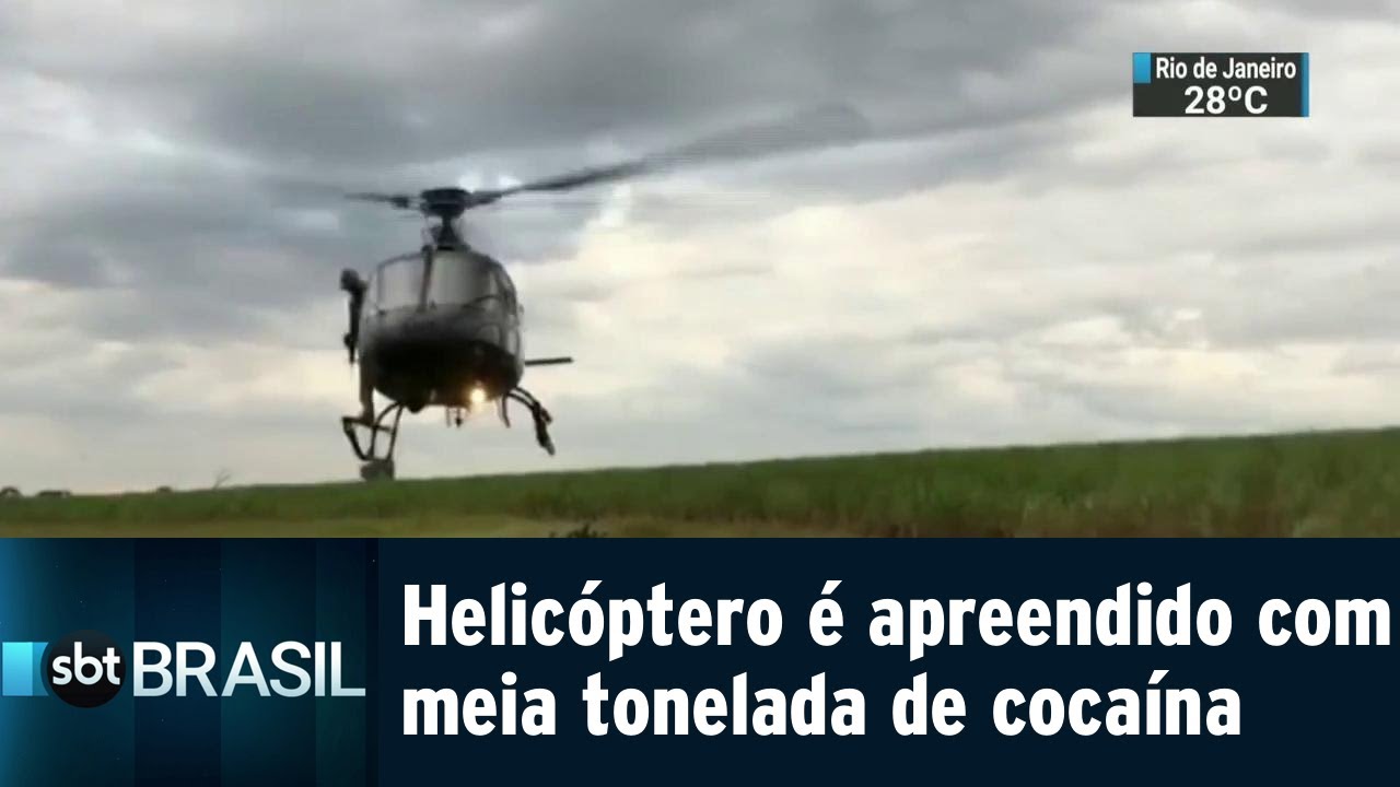 Helicóptero de luxo é apreendido com meia tonelada de cocaína | SBT Brasil (13/04/19)