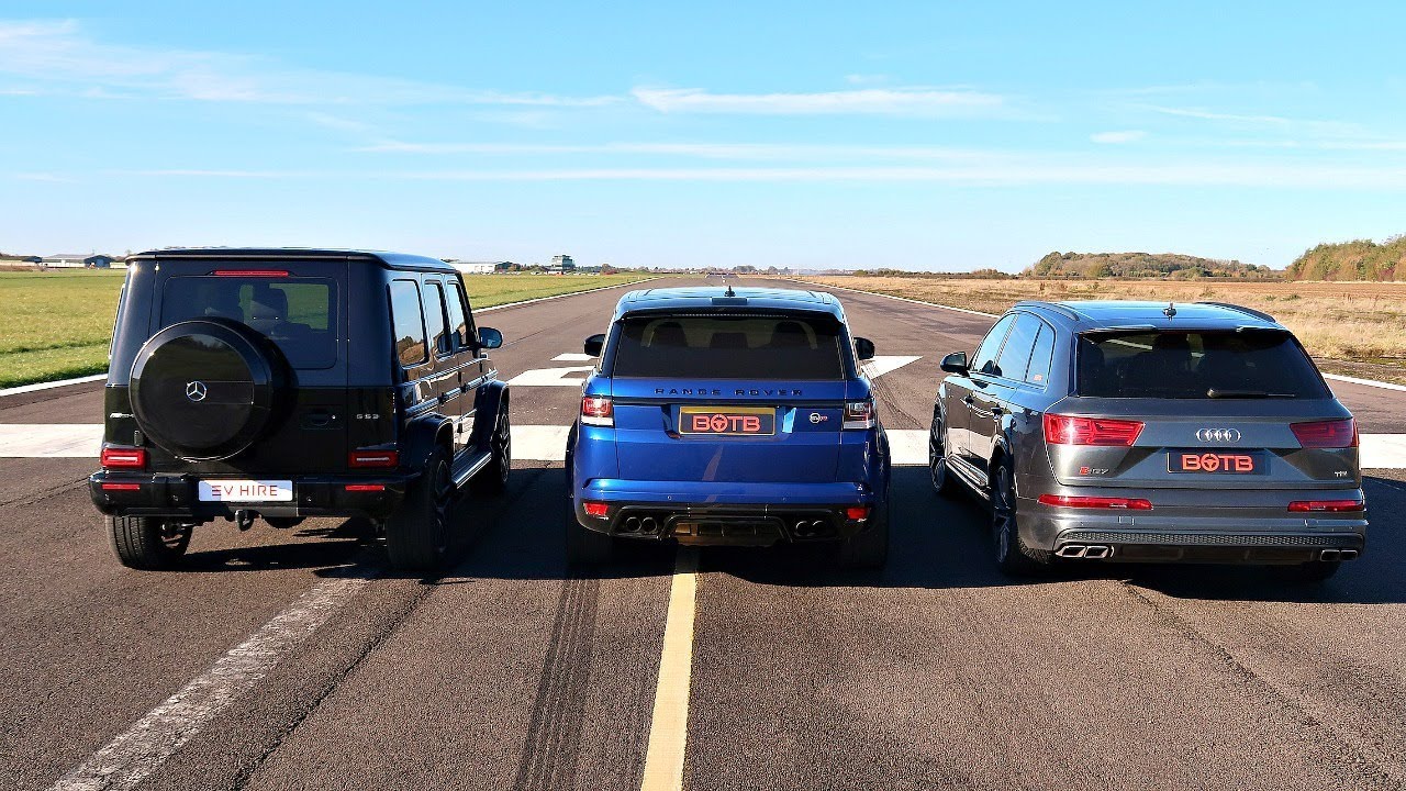 DRAG RACE! RANGE ROVER SVR VS AUDI SQ7 VS G63 AMG!