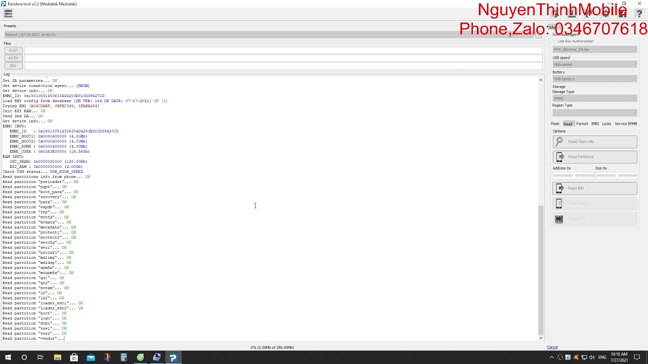 Read Frimware GPT Partition Vsmart Bee 3 V230A Done By Pandora Box