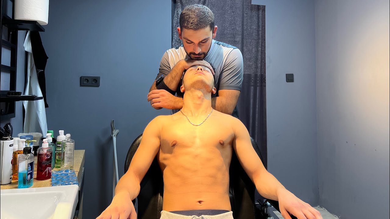 ASMR Body Massage and Skin Care for a Client with a Beautiful Body
