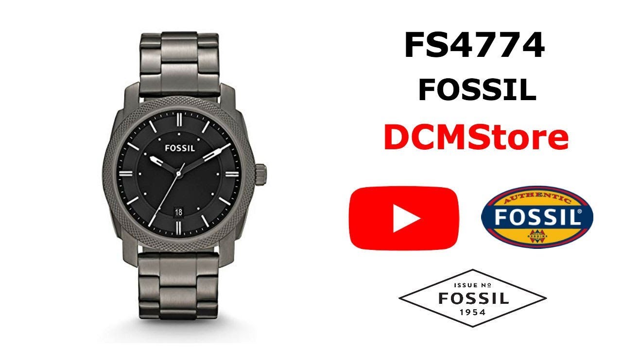 FS4774 Fossil Machine Smoke Stainless Black Dial