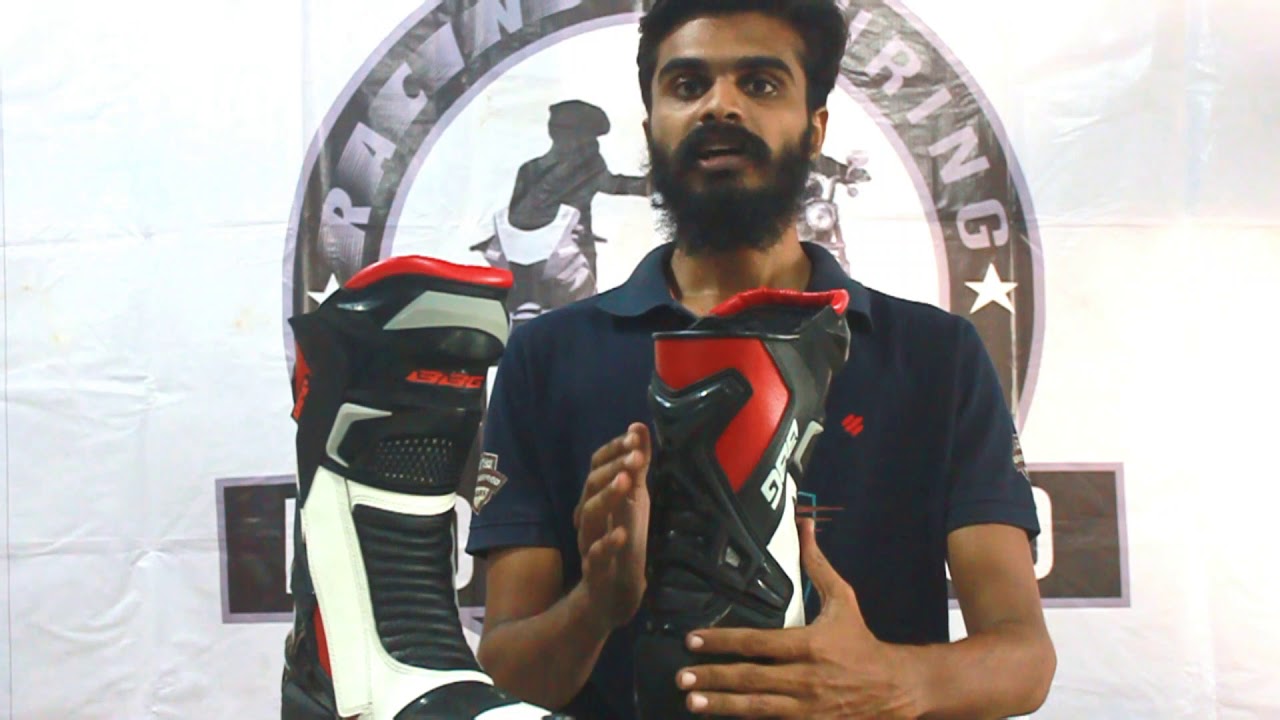 BIKING BROTHERHOOD - WHITE & RED CALF BOOT