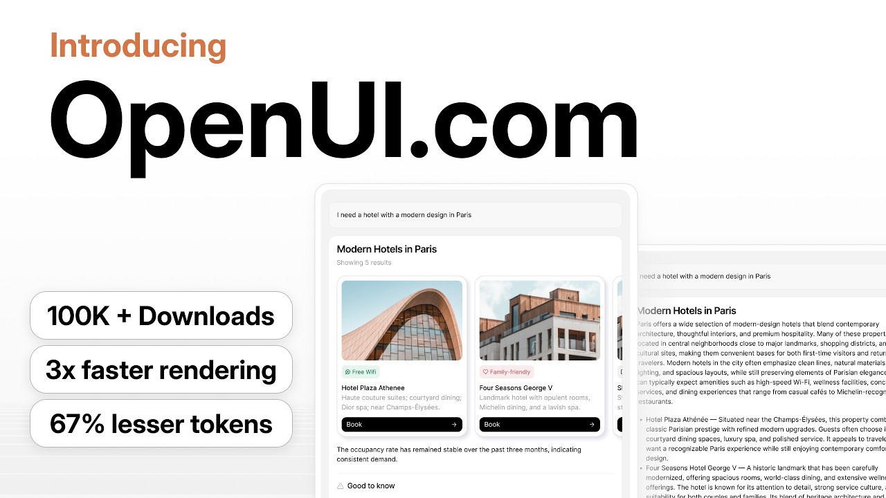 Представляем OpenUI.com! Открытый стандарт для генеративного пользовательского интерфейса.